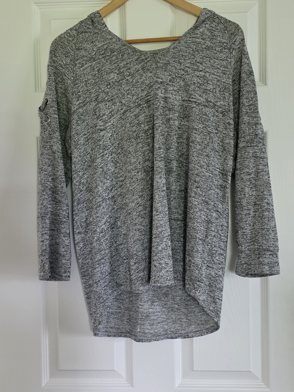 Women's Grey Marled Long-Sleeve Top